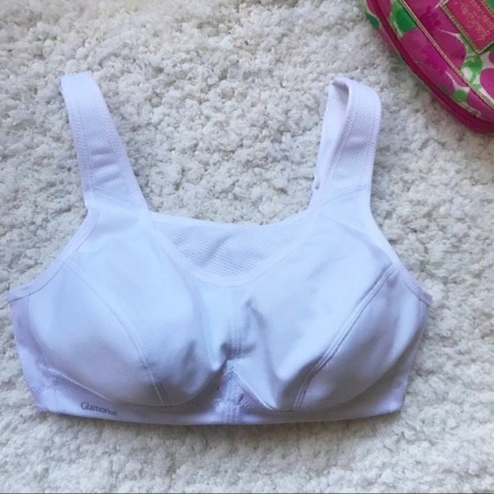 Glamorise White No Bounce Cami Sports Bra 1066 34C